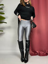Leggings satinato felpato