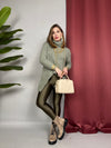 Leggings satinato felpato