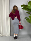 Gonna tubino con glitter Ametista