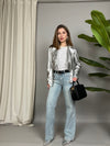 Jeans fiocco in perle