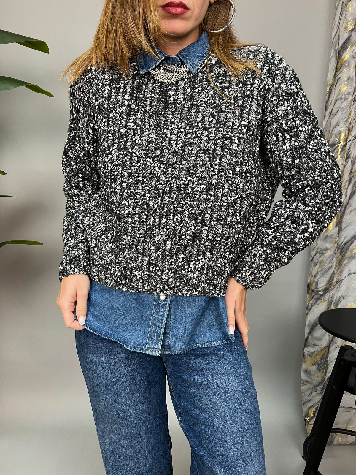 Maglione melange happiness
