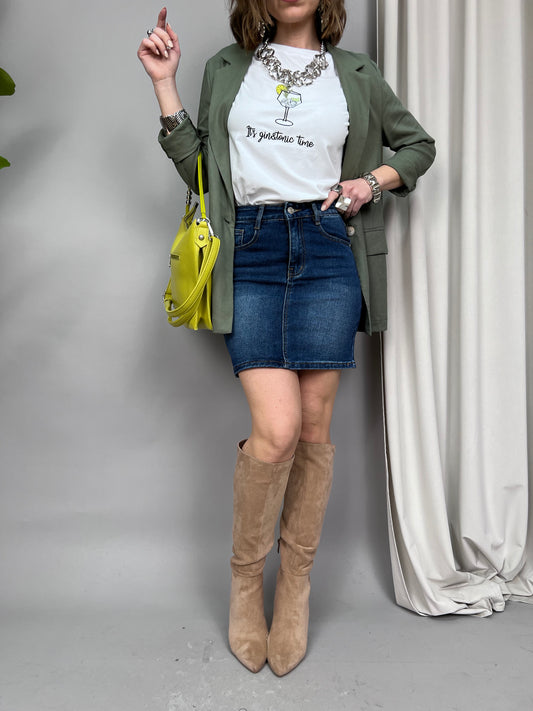 Gonna corta in denim