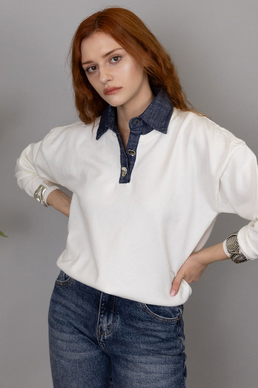Polo Thomson - colletto in denim