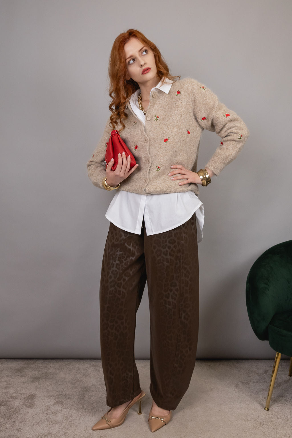 Cardigan Flowery - 7% Lana