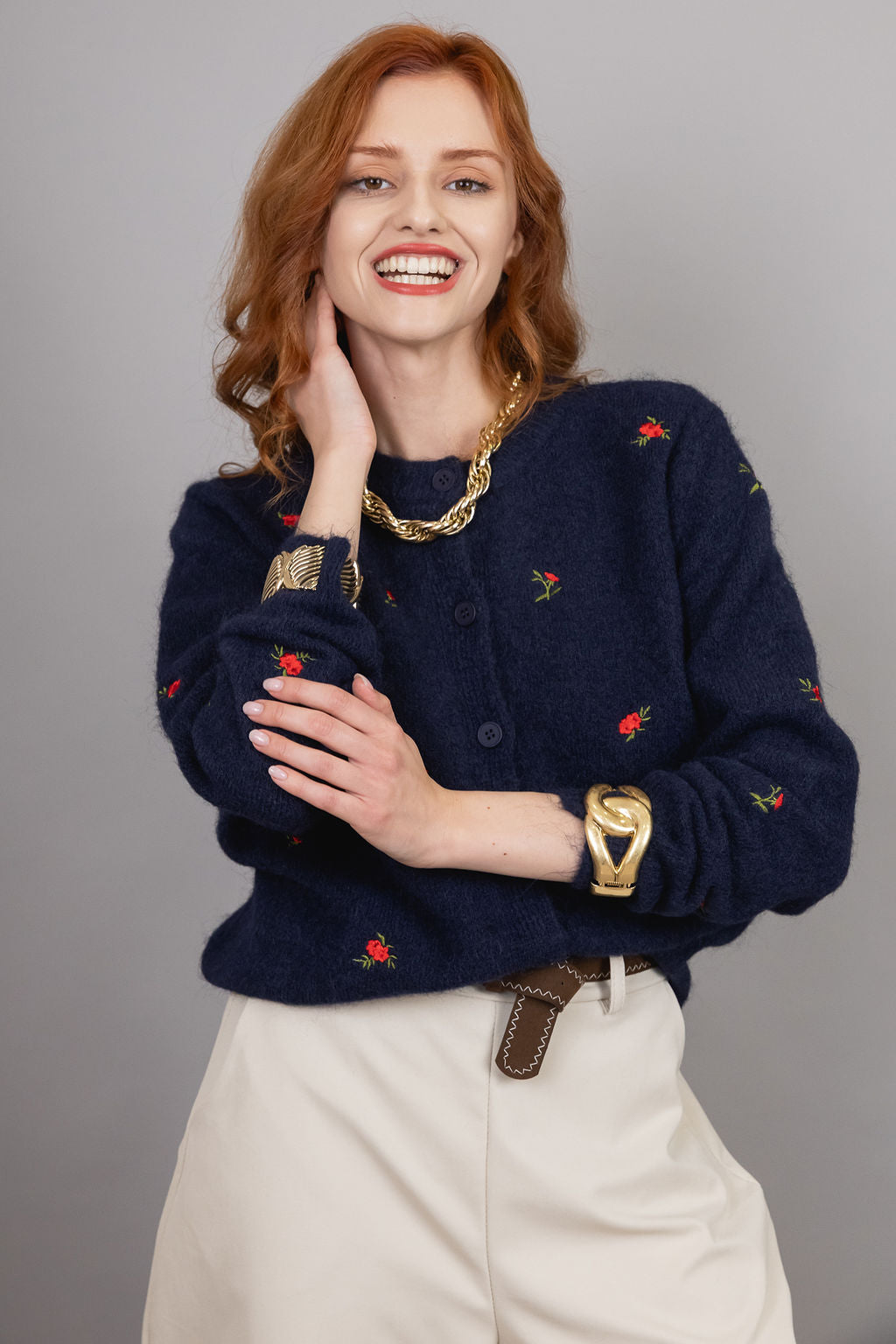 Cardigan Flowery - 7% Lana