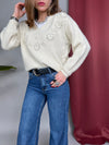 Maglione fiori e perle
