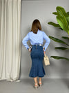 Gonna Ariel in denim elasticizzato