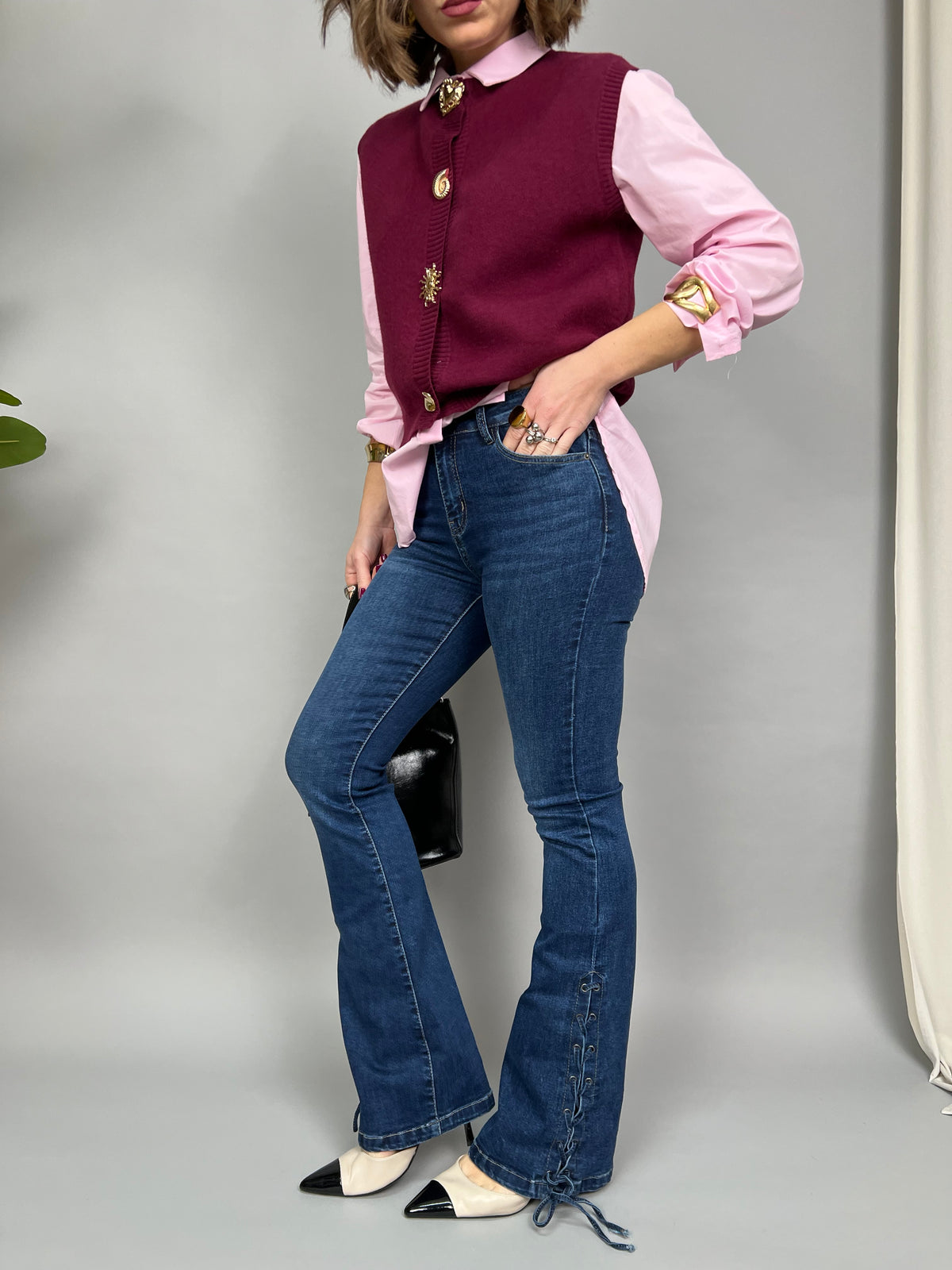 Jeans Zoey - Bootcut con treccia