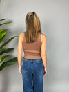 Maglia smanicata cuori ricamati