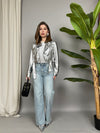 Jeans fiocco in perle