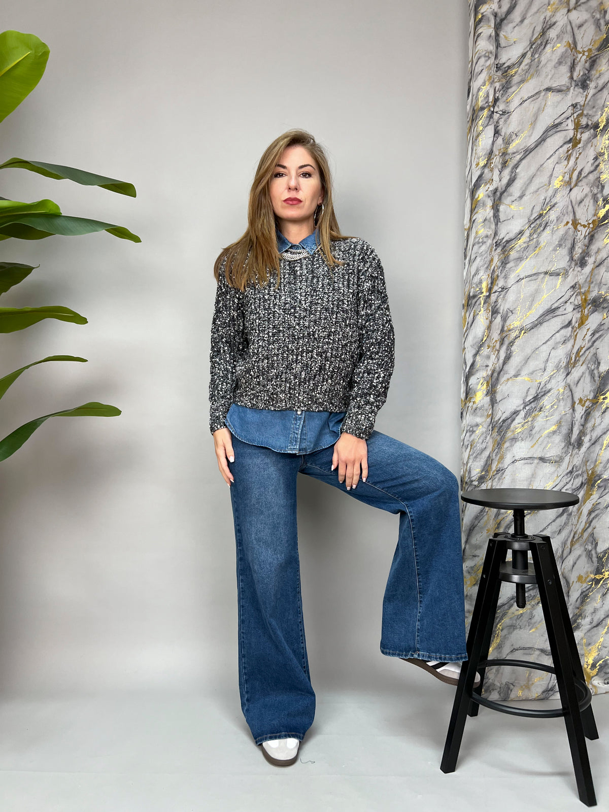 Maglione melange happiness
