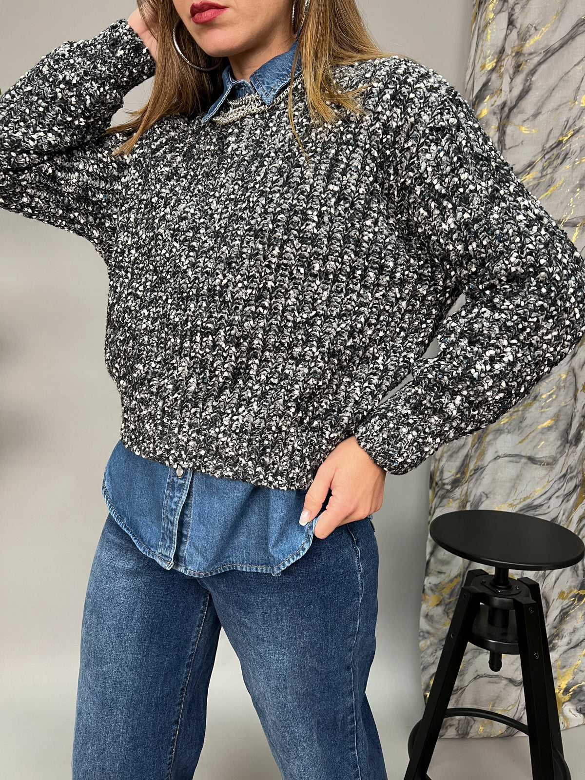 Maglione melange happiness