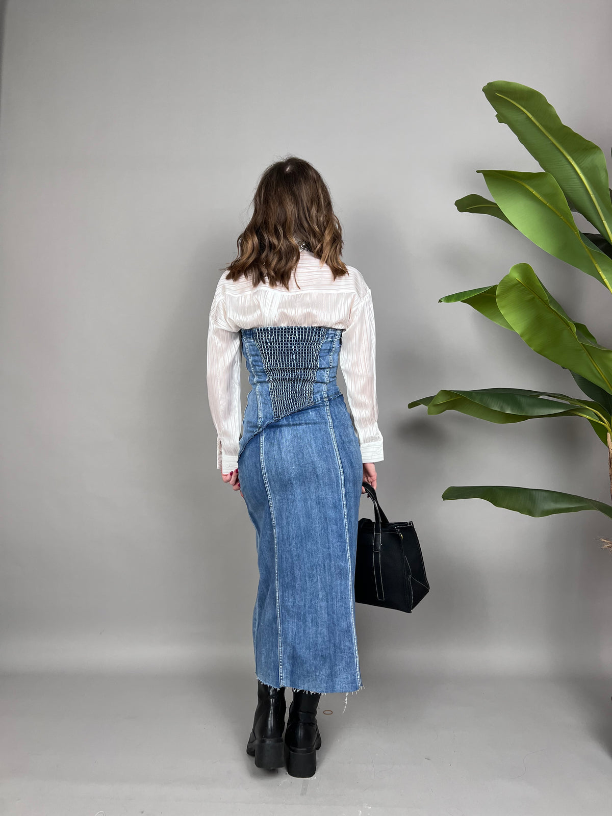 Vestito in denim a fascia