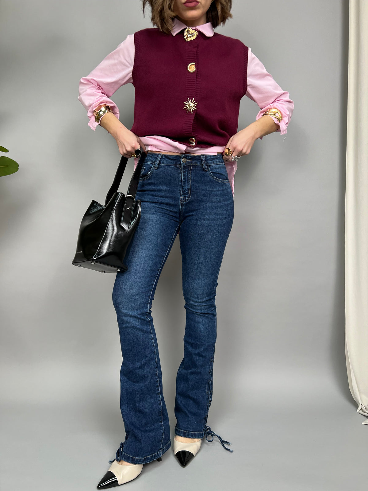 Jeans Zoey - Bootcut con treccia