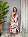 Vestito monospalla a fiori