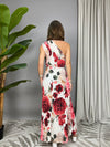 Vestito monospalla a fiori