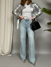 Jeans fiocco in perle