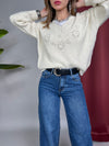Maglione fiori e perle